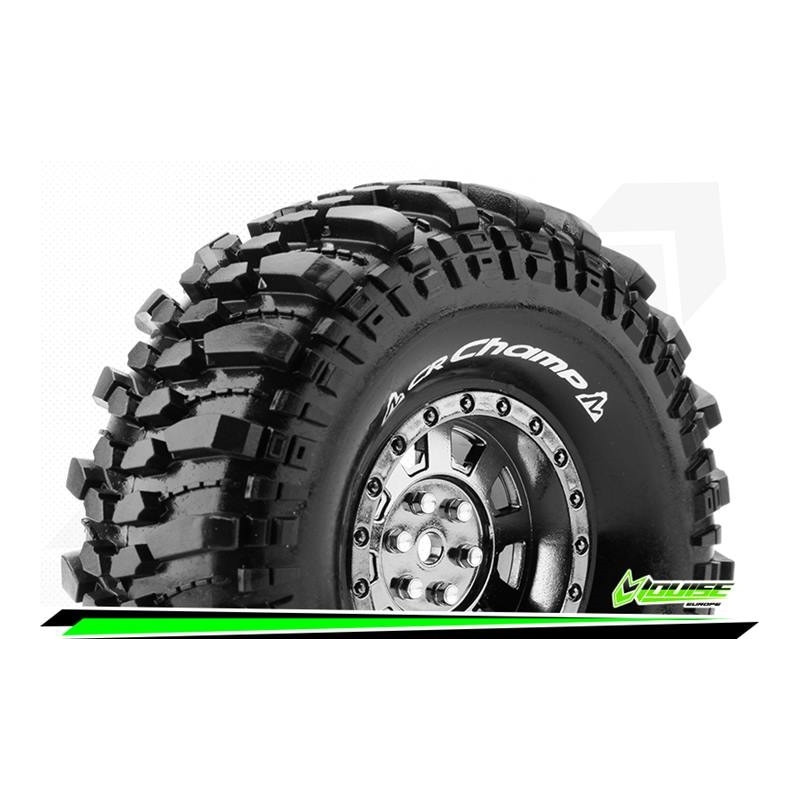 CR-CHAMP - 1-10 Crawler Tire Set - Mounted - Super Soft - Bl