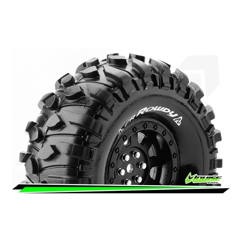 CR-ROWDY - 1-10 Crawler Tire Set - Mounted - Super Soft - Bl