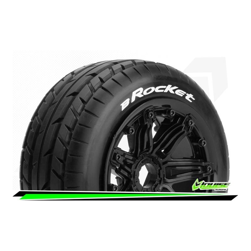 B-ROCKET - 1-5 Buggy Tire Set - Mounted - Sport - Black Bea