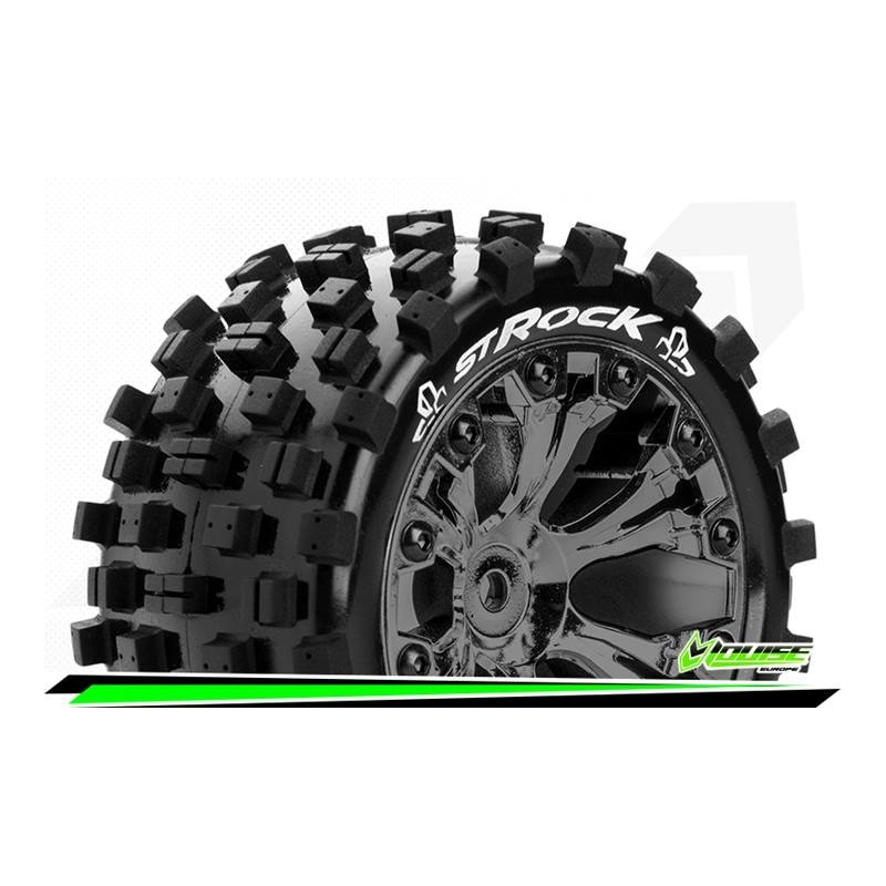ST-ROCK - 1-10 Stadium Truck Tire Set - Mounted - Sport - Bl