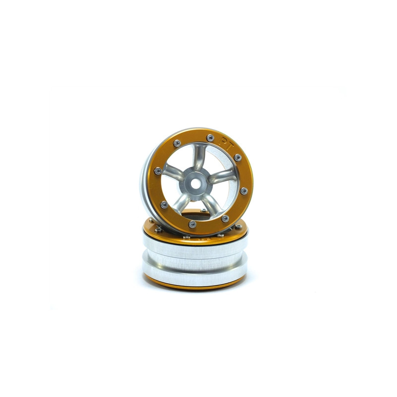 Beadlock Wheels PT-Safari Silver/Gold 1.9