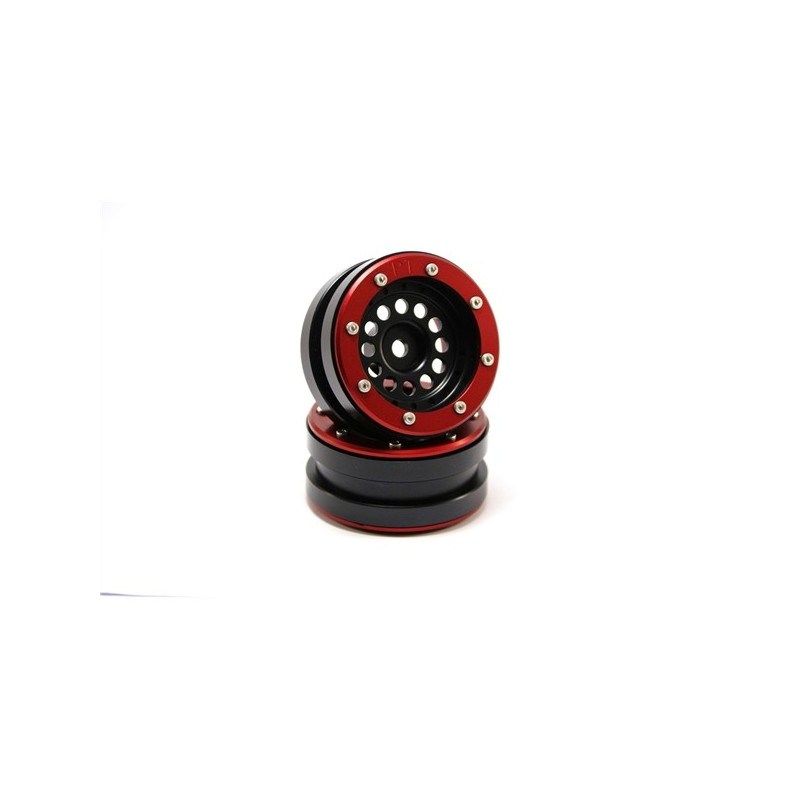 Beadlock Wheels PT-Bullet Black/Red 1.9