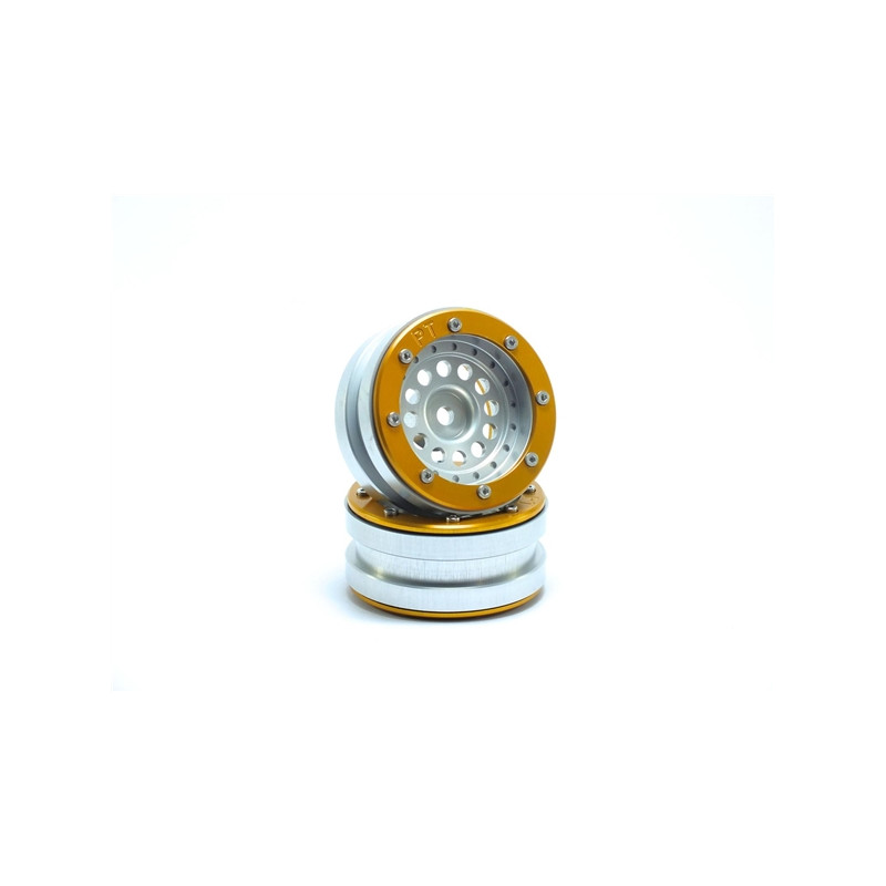 Beadlock Wheels PT-Bullet Silver/Gold 1.9