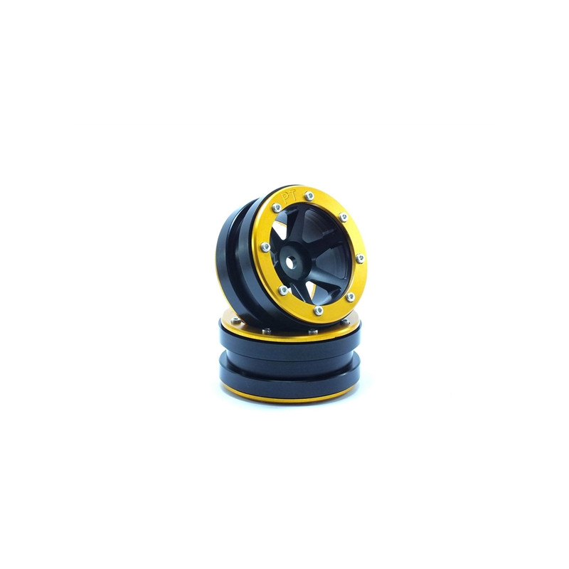 Beadlock Wheels PT-Slingshot Black/Gold 1.9