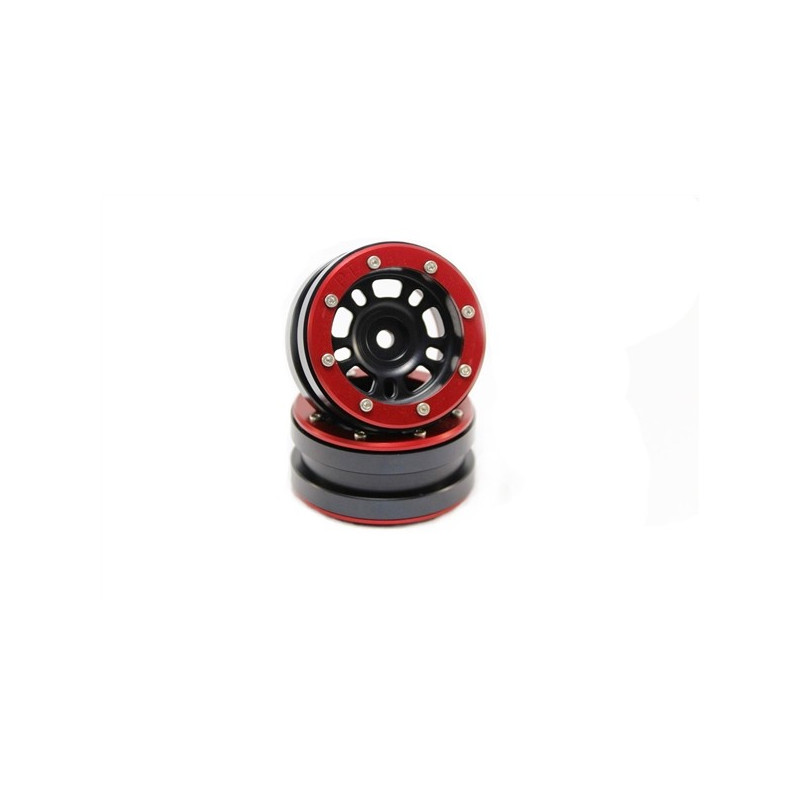 Beadlock Wheels PT- Distractor Black/Red 1.9 (2 pcs)