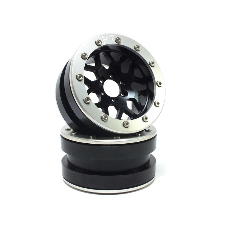 Metsafil Beadlock Wheels PT-Mesh Black/Silver 2.2 2 pcs