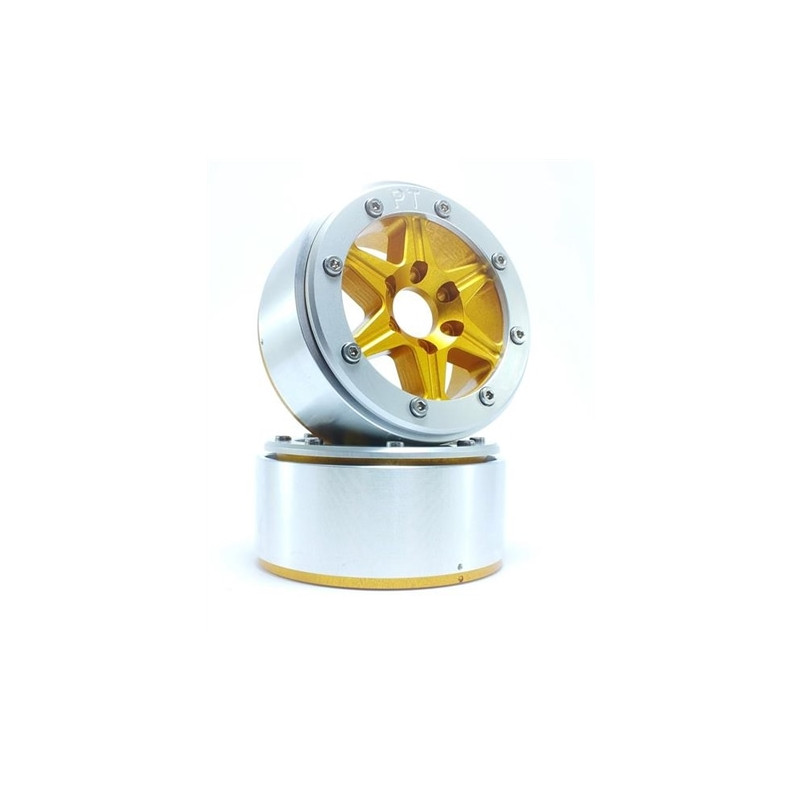 Beadlock Wheels PT-Sixstar Gold/Silver 1.9