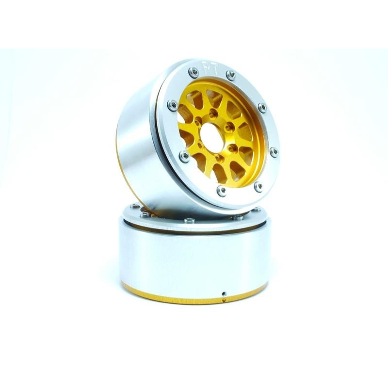 Beadlock Wheels PT-Gear Gold/Silver 1.9