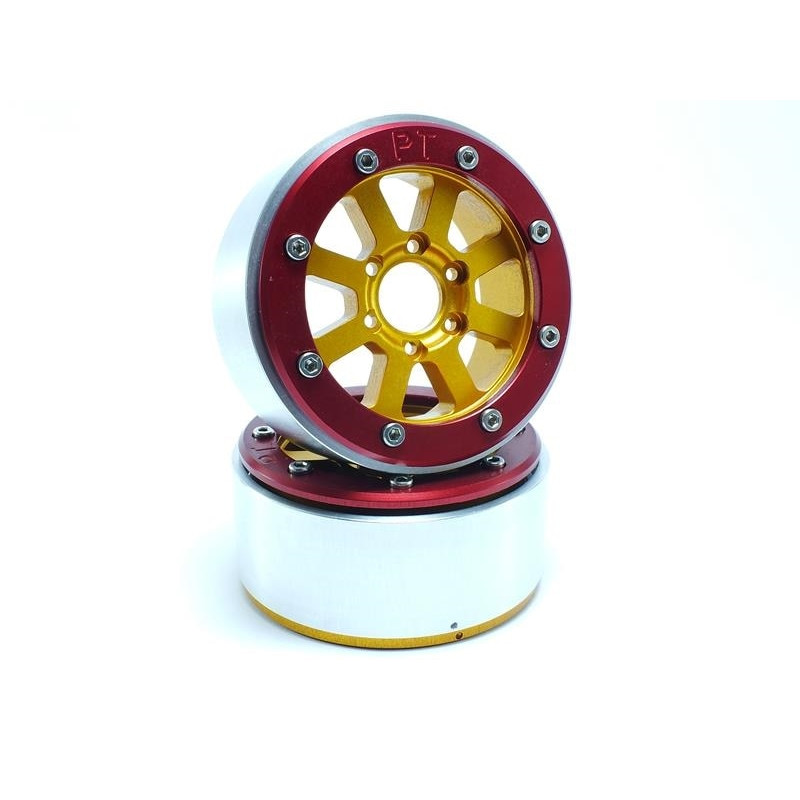 Beadlock Wheels PT-Hammer Gold/Red 1.9