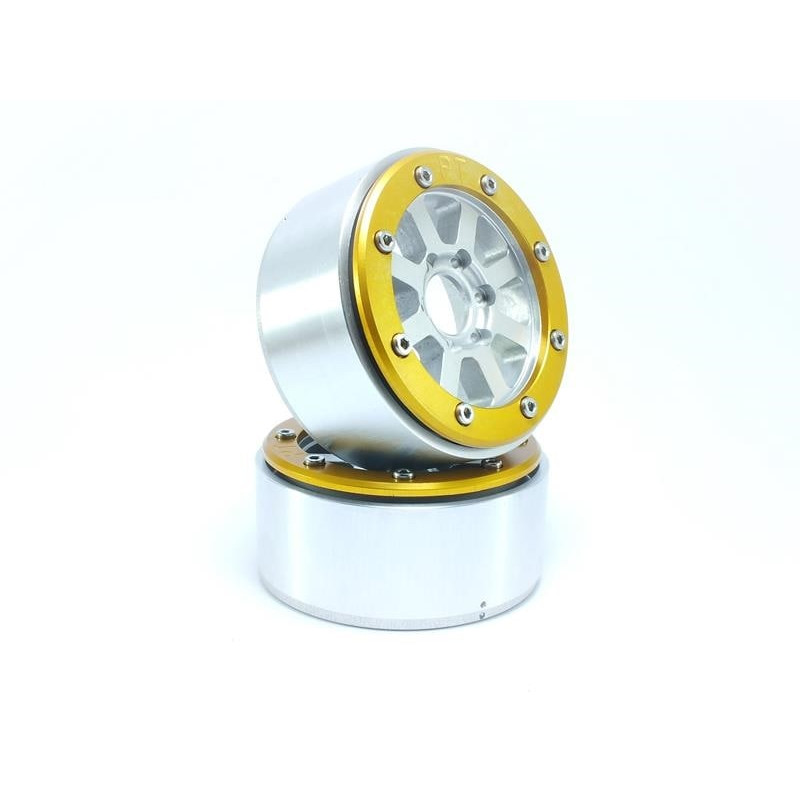 Beadlock Wheels PT-Hammer Silver/Gold 1.9