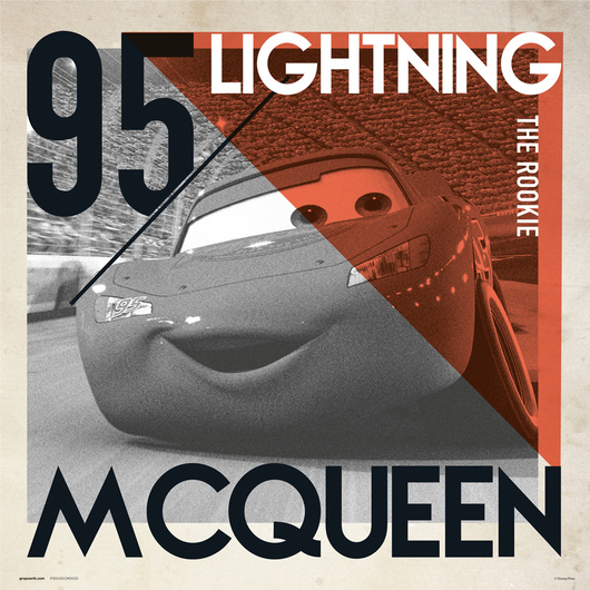 PRINT 30X30 CM DISNEY CARS LIGHTNING MCQUEEN
