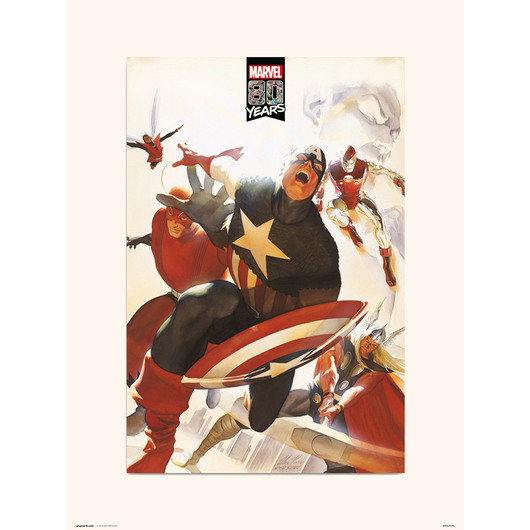 PRINT 30X40 CM MARVEL 80 YEARS AVENGERS