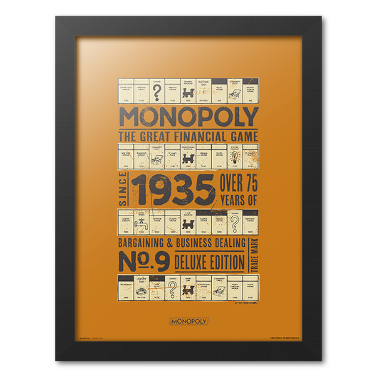 PRINT EMOLDURADO 30X40CM MONOPOLY 1935