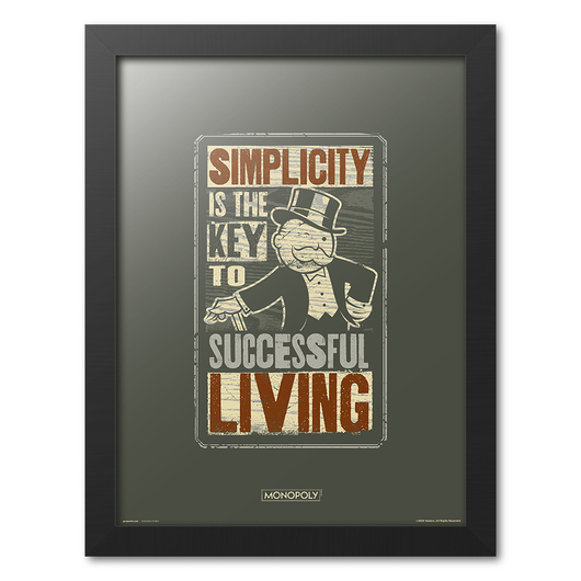 PRINT EMOLDURADO 30X40CM MONOPOLY SIMPLICITY