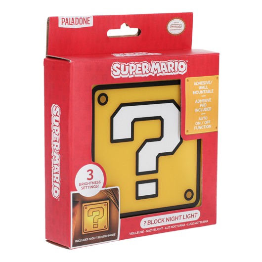 LÂMPADA ICONS NINTENDO SUPER MARIO BLOCO INTERROGAÇÃO PAREDE