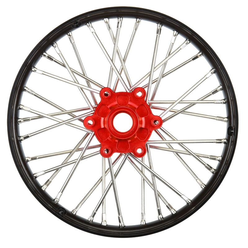 PROLINE 1/4 Jante Pro-Spec Aluminum V2 Bead Montada Frente Preto/Vermelho Promoto-MX