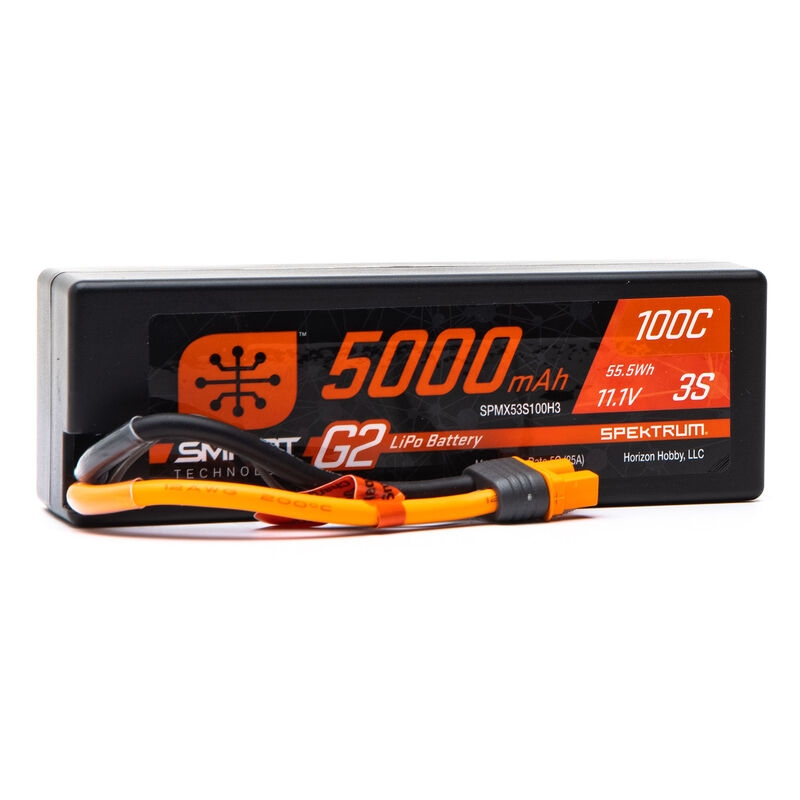 SPEKTRUM Smart G2 LiPo 11.1V 5000mAh 3S 100C Hardcase IC3