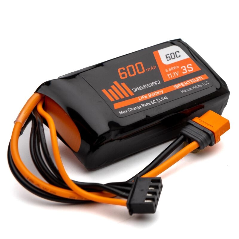 SPEKTRUM Smart G2 LiPo 11.1V 600mAh 3S 50C IC2