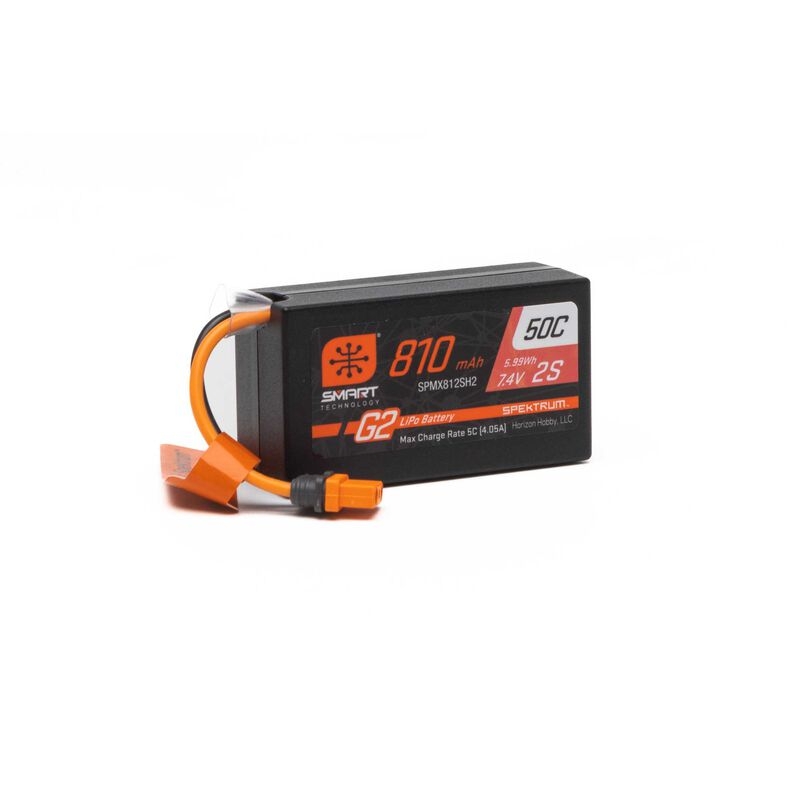 SPEKTRUM Smart G2 LiPo 7.4V 810mAh 2S 50C Hardcase IC2