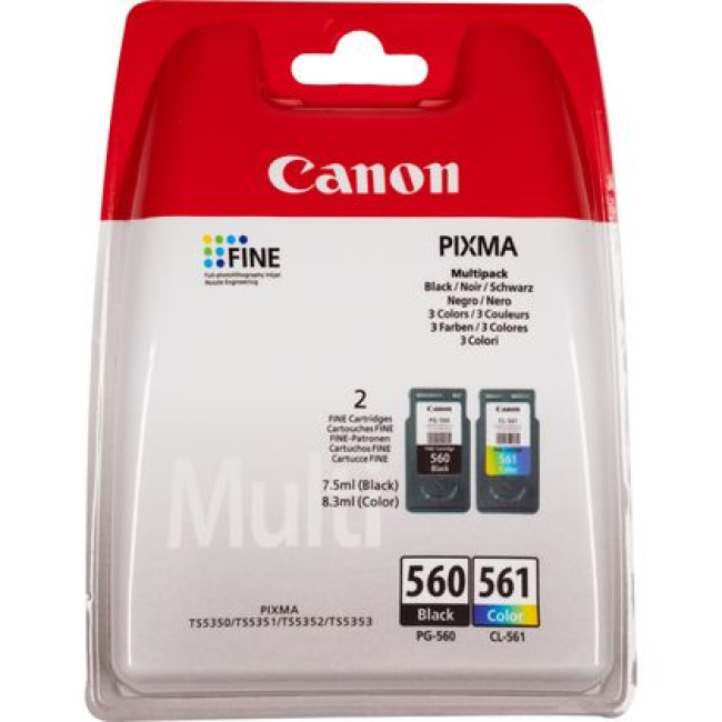Conjunto 2 Tinteiros Canon PG-560 / CL-561 Original (3713C005)
